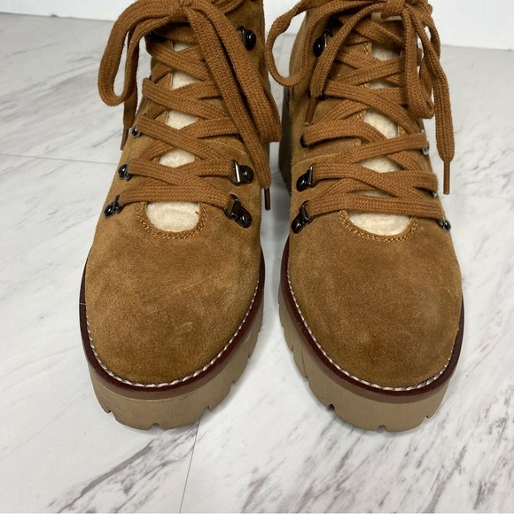 Blondo Devin Waterproof Lace Up Suede Camel Bootie 7M - Picture 10 of 15